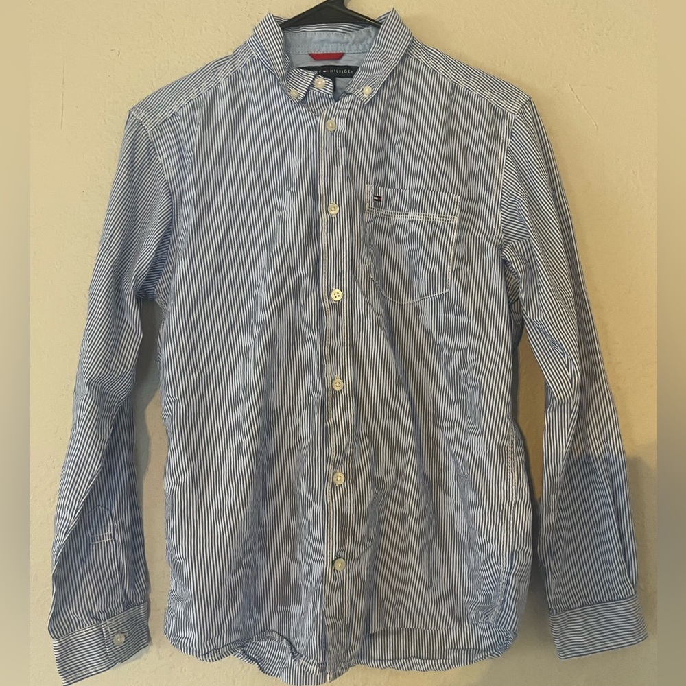 Boys Tommy Hilfiger Striped Button Down Shirt